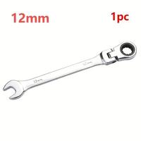 180° Rotatable Ratchet Wrench, 12mm Chrome Vanadium Steel Ratchet Wrench with Storage Bag, Professional Hand Tool for Car Re...