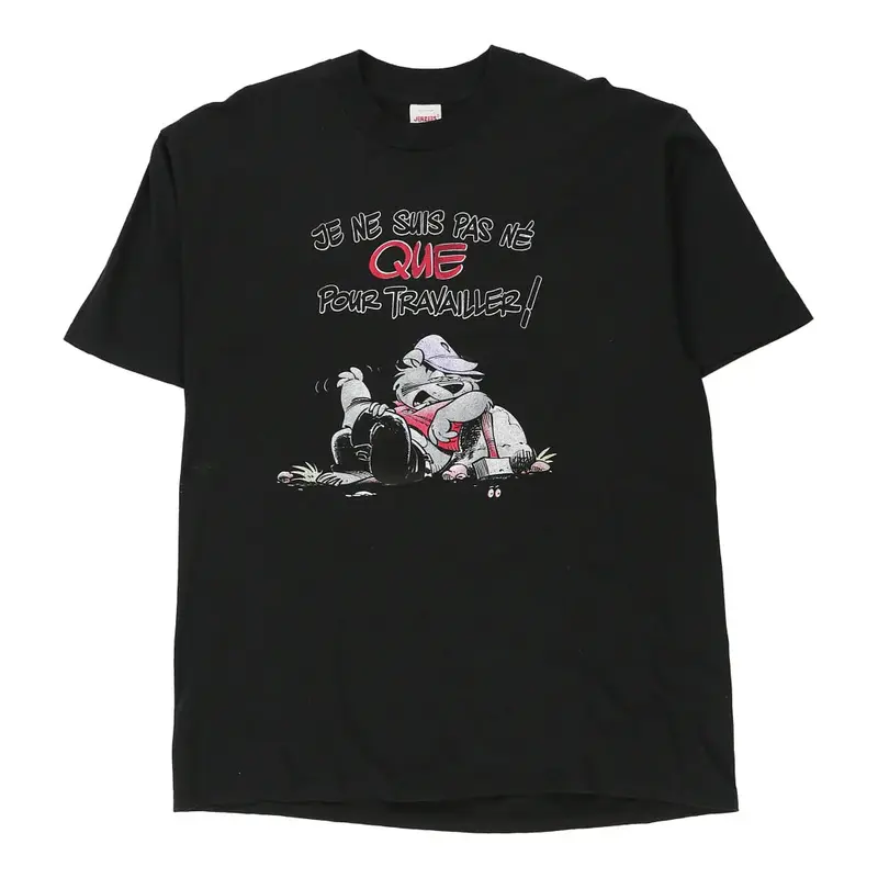 Jerzees Graphic T-Shirt - XL Black Cotton