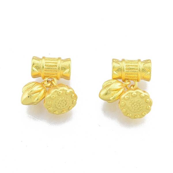 Lotus Pod & Bud Rack Plating Brass Pendants