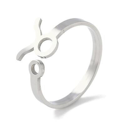 Non-Tarnish Constellations 304 Stainless Steel Open Cuff Ring for Women