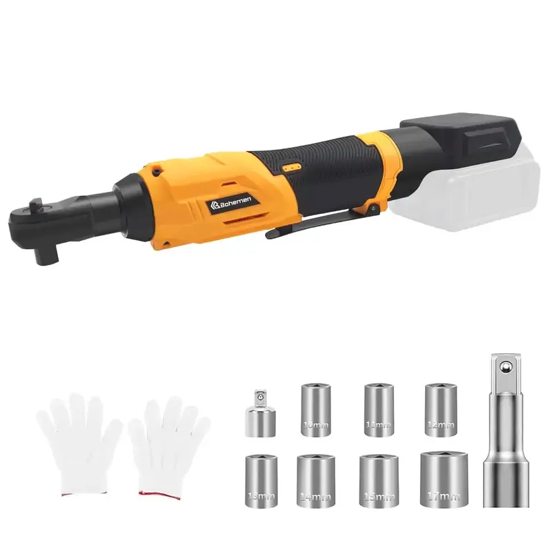 (Limited time offer)3/8'' Cordless Ratchet Wrench Set for Dewalt 20V Battery, 60 Ft-lbs 400 RPM Variable Speed Trigger Electr...
