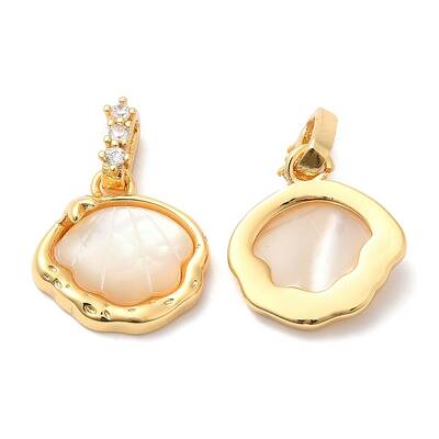 Brass Micro Pave Cubic Zirconia Pendants