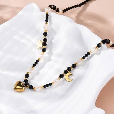 304 Stainless Steel Heart Pendant Necklaces