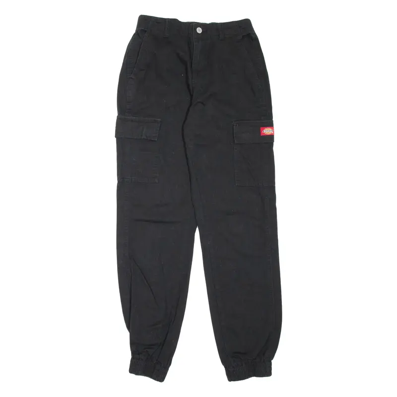 DICKIES Cargo Workwear Womens Trousers Black Regular Tapered W26 L28