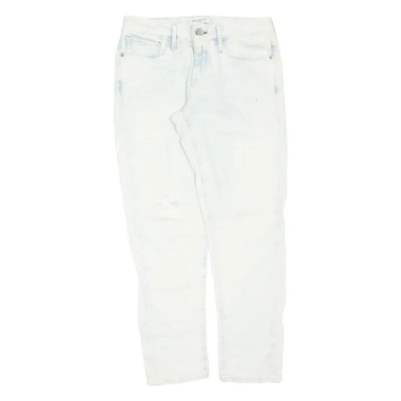 LEVI'S Distressed Made And Crafted Womens Jeans White Slim Straight W26 L28