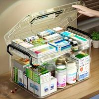 Large Capacity Double Layer Waterproof Clear Pill Storage Box, 1 Count Medicine Storage Box, Multifunctional Storage Bin, Pil...