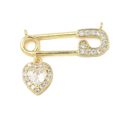 Brass Micro Pave Clear Cubic Zirconia Pendants