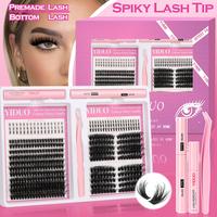 Individual False Eyelashes Kit, 1 Box Natural Look Eyelash Extensions, Self Grafting Curl Eyelashes, Eye Makeup Enhancement F...