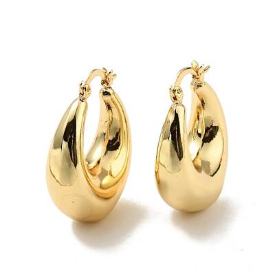 Rack Plating Brass Chunky Hoop Earrings for Women