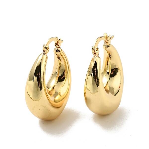 Rack Plating Brass Chunky Hoop Earrings for Women