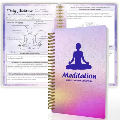 A5 Meditation Journal, Daily Reflection Coil Notebook, Self-discovery Log for Beginners, Ideal Gift for Spiritual Seekers, S...