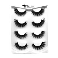 4 Pairs Full Eyelashes Thick Curling False Eyelashes Kit, 17mm Eyelashes For Party Eye Makeup, Eyelash Extensions, Cosmetic, ...