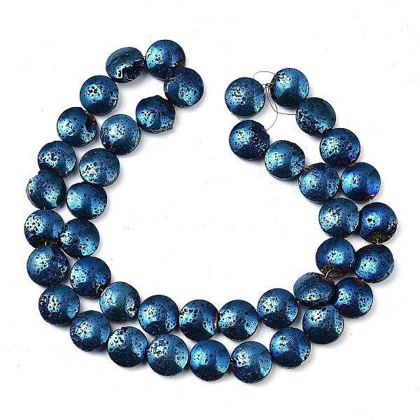 Electroplated Natural Lava Rock Beads Strands