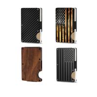 2025 RFID Blocking Minimalist Slim Card Holder, Men's Business Holder Pocket Cash Credit Slim Wallet, American Flag Artcraft,...