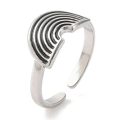 304 Stainless Steel Enamel Open Cuff Rings for Women