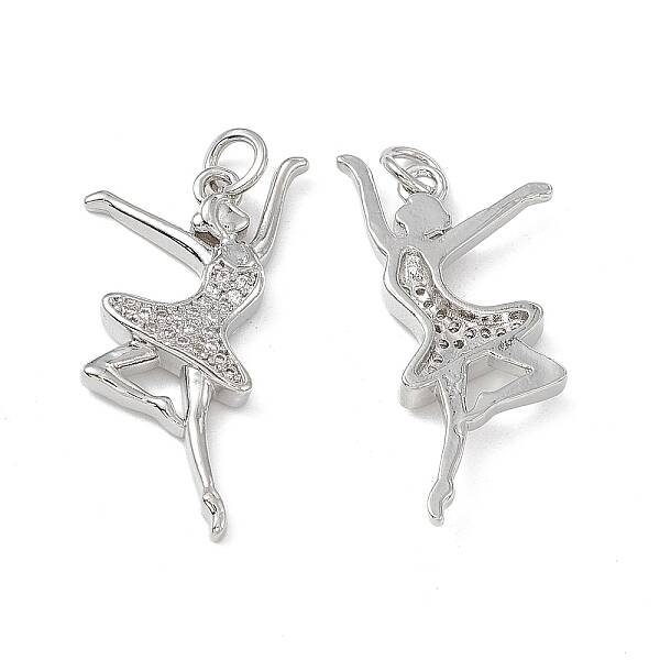 Brass Micro Pave Cubic Zirconia Pendants