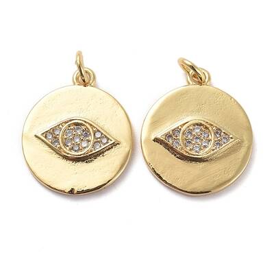 Brass Micro Pave Clear Cubic Zirconia Pendants