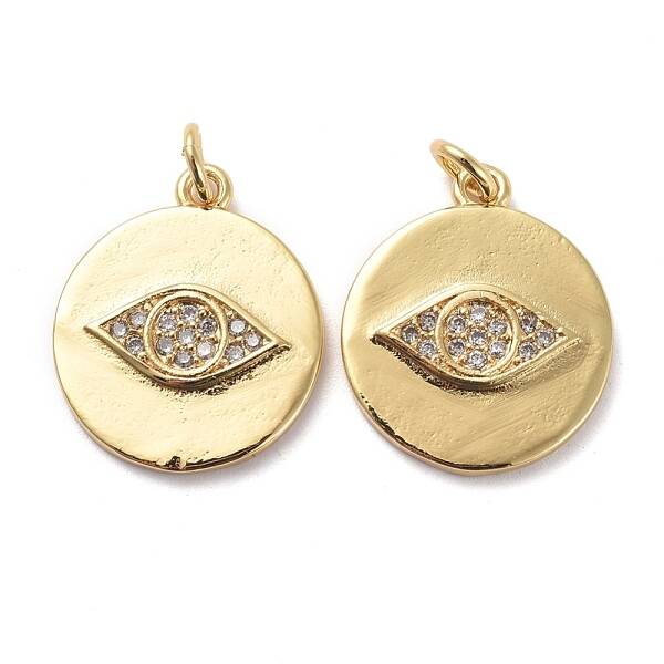 Brass Micro Pave Clear Cubic Zirconia Pendants