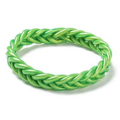 Sparkling Plastic Cord Braided Stretch Bracelets