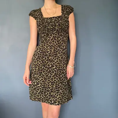 Pennypull Animal print Midi Dress - Medium Brown Viscose Blend