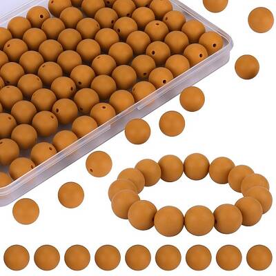 80Pcs Round Silicone Focal Beads