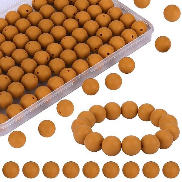 80Pcs Round Silicone Focal Beads