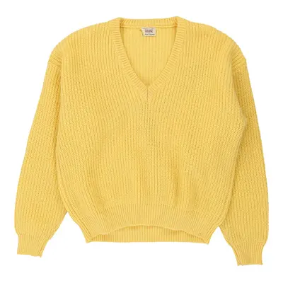 Sisley V-neck Jumper - XL Yellow Acrylic Blend