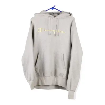 Champion Hoodie - Large Grey Cotton Blend