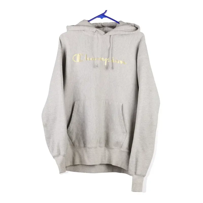 Champion Hoodie - Large Grey Cotton Blend
