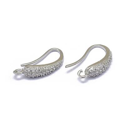 Brass Micro Pave Cubic Zirconia Earring Hooks