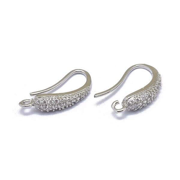 Brass Micro Pave Cubic Zirconia Earring Hooks