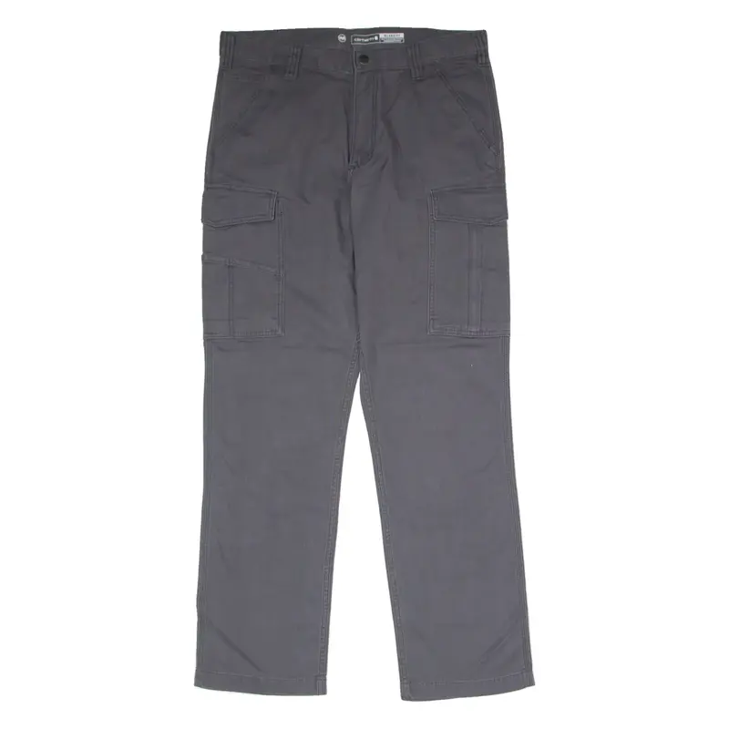 CARHARTT Cargo Workwear Mens Canvas Trousers Grey Relaxed Straight W34 L32