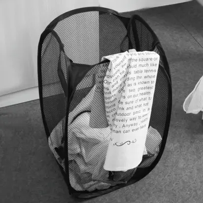 Foldable Mesh Breathable Summer Laundry Basket, Laundry Hamper, Summer Large Capacity Dirty Clothes Storage Basket, Home Orga...