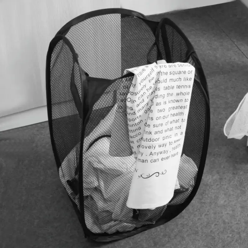 Foldable Mesh Breathable Summer Laundry Basket, Laundry Hamper, Summer Large Capacity Dirty Clothes Storage Basket, Home Orga...