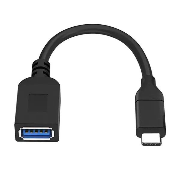 24288 Monoprice Essentials USB-C to USB-A Female 3.1 Gen 1 Extension Cable 5Gbps 3A 30AWG Black 0.5ft