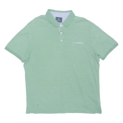 PIERRE CARDIN Mens Polo Shirt Green Striped XL
