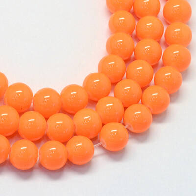 Baking Painted Glass Round Bead Strands