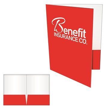 100 Promotional 2 Glued Pocket Folder - Heavy Paper & Laminated