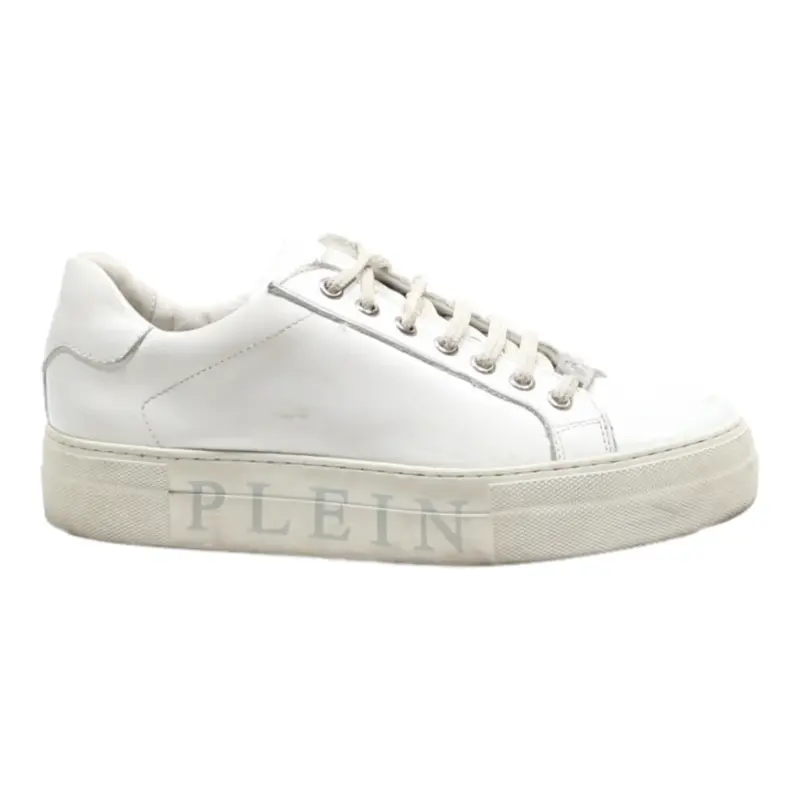 PHILIPP PLEIN Platform Trainers White Leather Womens UK 3