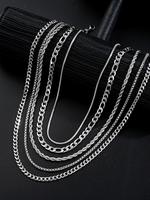 Men's Rope Chain Cuban Link Necklace, Casual Street Hip Hop Cuban Chain Necklace, Punk Jewelry for Fall Festival Party, Daily...
