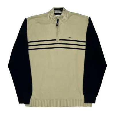 Lacoste 1/4 Zip - 3XL Beige Cotton Blend