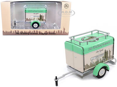 Travel Trailer Beige with Light Green Top The Waldorf-Astoria Luggage Service New York - Park Avenue 1/24 Diecast Model Car b...