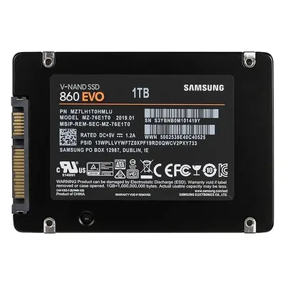 Samsung MZ-76E1T0B/KR | 860 EVO Series 1TB 2.5-inch 6GB/s SATA 1GB Cache V-NAND 3bit MLC Solid State Drive