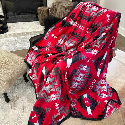 Z The Bandera Red Oversized Blanket 82\