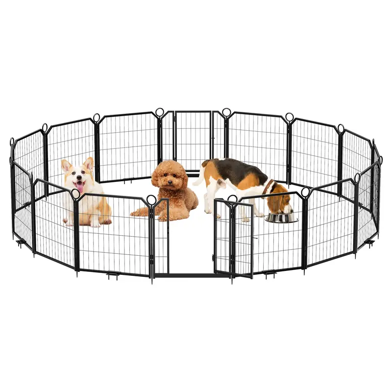 Garvee Dog Playpen Outdoor, 24 inch 16 Panels Dog Pen Indoor Heavy Duty Puppy Exercise Pen Metal Pet Fence for RV Camping/Yar...