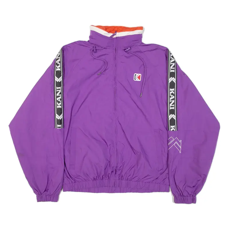 KARL KANI Womens Track Jacket Purple Hooded M
