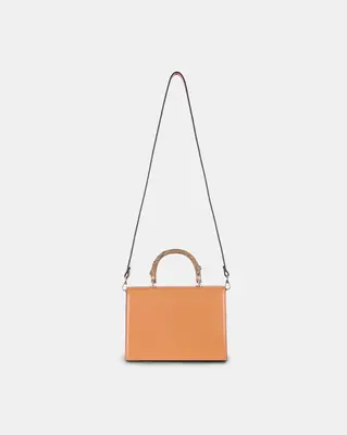 Boxwood Bag – CARAMEL | Style: Boxwood Bag with extra 4cm wide detachable shoulder strap | Color: Thyme