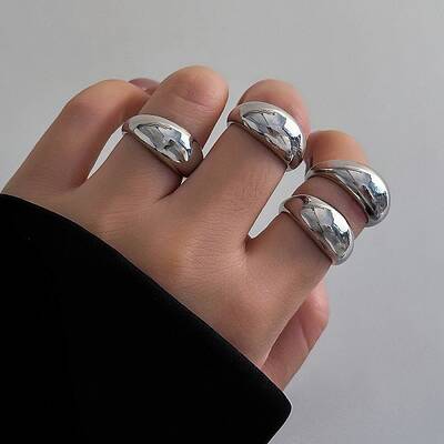 4Pcs Alloy Open Cuff Rings Kit for Women