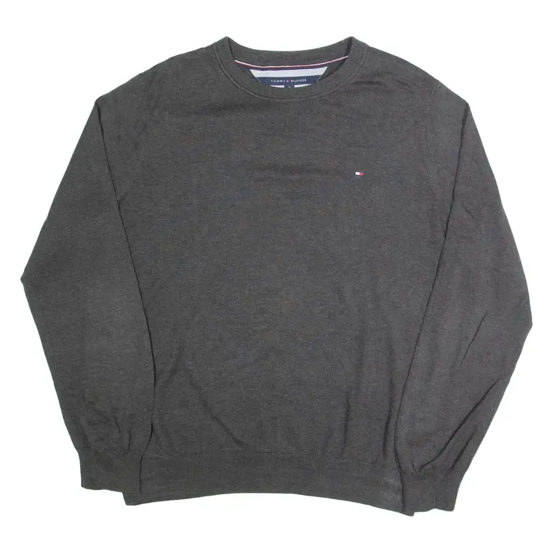 TOMMY HILFIGER Mens Jumper Grey Tight Knit XL