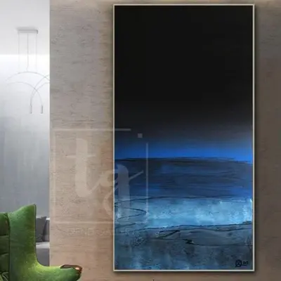 Original Oil Paintings Modern Blue Abstract Painting Creative Abstract Artwork Large Unique | ALLURING SUSPENSE